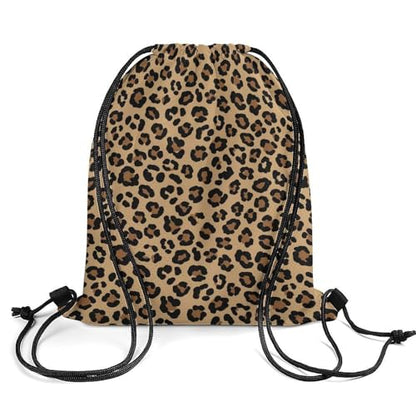 Theft Proof Cinch Sack Drawstring Backpack Water Resistant for Camping Travel Sports Gear Men Women, Wild Cheetah Leopard Print Bags - color: Picture (359)