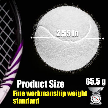 GKK Durable Pressurized Tennis Balls - 12 Pack Yellow Felt Training Balls for Beginners and Dogs - color: white tennis balls