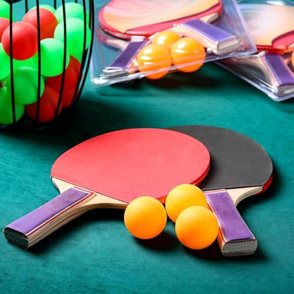 Outus Pack Portable Table Tennis Combo 8 Paddles & 12 Balls with Carry Bag for Indoor Outdoor Sport