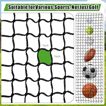 Golf Practice Net, 10Ft/15Ft/20Ft Golf Hitting Nets Heavy Duty Nylon Golf Netting for Garage Backyard - size: 10 x 20 Ft