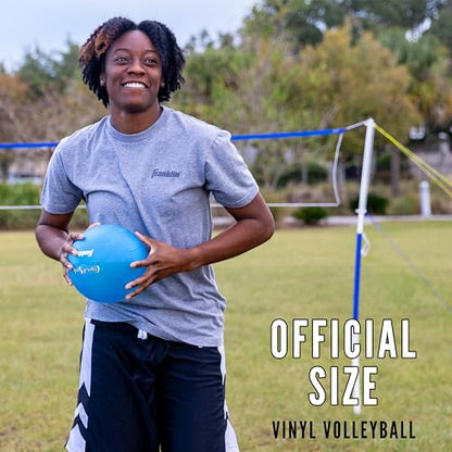 Franklin Sports Volleyball + Badminton Sets - Beach + Backyard Game Set - Volleyball, Pump, Badminton Rackets, Birdies, Net + Poles Included - style: Recreational Badminton/Volleyball Set