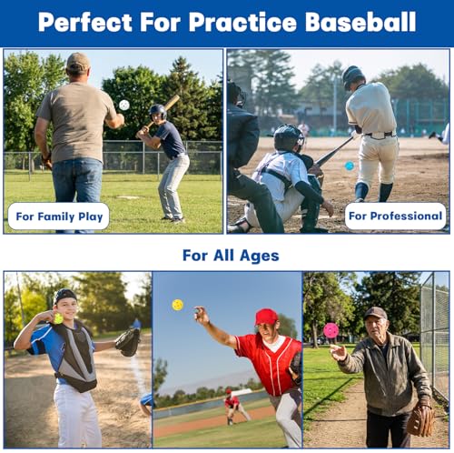 Mototo 12/30/60 Practice Baseballs for Hitting, 2.8 Inch Plastic Soft Baseballs for Practice Lightweight Soft Ball Hollow Training Softball for Sport Pitching Batting