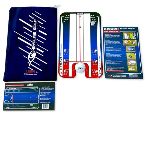 Genuine EyeLine Golf Alignment Putting Mirror - Top Training Aid on The PGA Tour - See Rapid Improvement - Helps Beginner, Junior, and Scratch Golfers - color: Groove Putting Alignment Mirror - SMALL