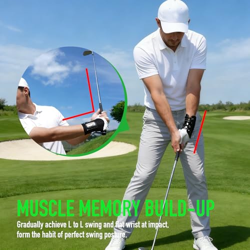 GAIARENA Golf Training Aid Wrist Hinge Trainer Brace, Effective Golf Swing Training Aids, Correct Wrist Angle Swing Posture & Develop Muscle Memory for Beginner【Patent Pending】