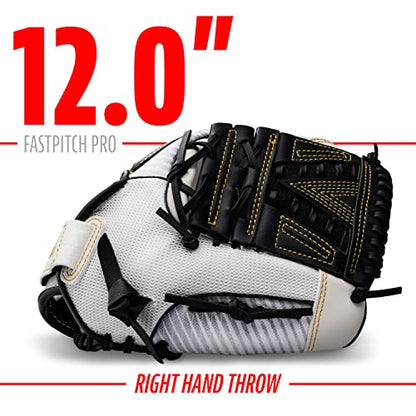 Franklin Sports Girls Softball Glove-Women's Windmill Fastpitch+Slowpitch Softball Glove-Right and Left Hand-Adult - color: White/Gold, size: 12"