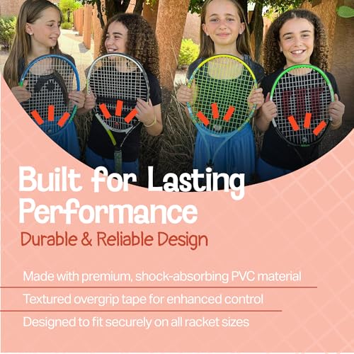 Racket Pets Kids Tennis Racket Dampener & Matching Overgrip Tape, Performance Shock Absorbing Dampener for Tennis Racket & Fun Animal Print Tennis Wrap Grip Tape - style: Octopus