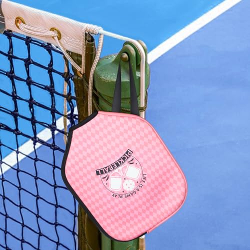 Pickleball Paddle Cover, Neoprene Racket Sleeve with Zipper, 11.8" * 9.05" Soft & Durable Pickleball Paddle Protection Cover 1Pc & 2 Pcs - color: Pink 1 Pc