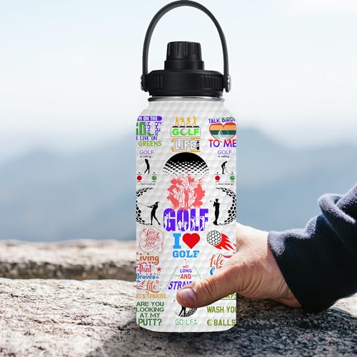 Golf Water Bottle 32oz Stainless Steel Tumbler Insulated Bottles For Men Women,Gifts for Golf Lover Women Girls Friends Teens Birthday Christmas - color: Golf