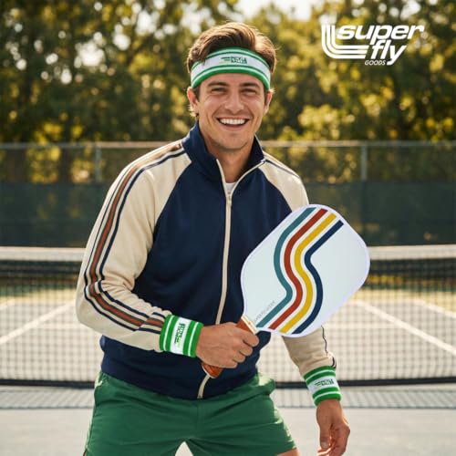 Super Fly Goods Sweatbands Pickleball Golf Tennis Great Gift or for Your Sports or Team Wristband Sports Band Set Including Towel Wrist and Head Sweatbands - style: Pickleball Head & Wristband Set