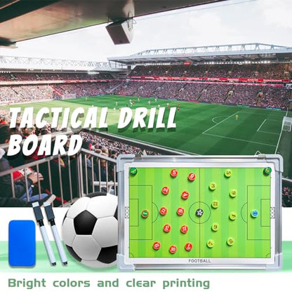 PhantomSky Portable Professional Soccer/Football Aluminum Alloy Tactics Board Coaching Board Strategy Board with Magnetic Markers, Pen, Eraser and Portable Storage Bag (Size: 45 x 30cm)