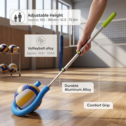 RiToEasysports Volleyball Spike Trainer,Aluminum Alloy Adjustable Height 41.3 to 72.8 Inches Volleyball Hitting Training Tool for Serving Spiking Jumping Practice