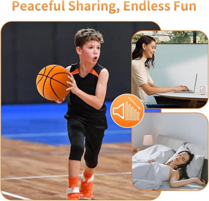 Silent Basketball Size 7 Upgrade Dribble Dream Silent Basket Ball,24cm Dribbling Indoor Soft No Noise Foam Basketball Indoor Training Ball for Kids.