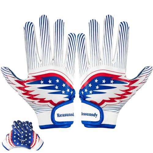 Youth Football Gloves for Boys Girls, Kids Receiver Gloves with Sticky Silicone Grip, Breathable Flag Football Gloves with Snap Button & Adjustable Wrist Strap for Practice Games - size: Medium-Large