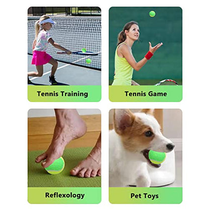 URBEST Tennis Ball 12 Packs Training Tennis Balls Practice Balls for Novice Player, Pet Dog Playing Balls with Mesh Carry Bag - color: Yellow-green