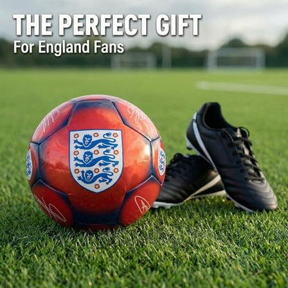 Hy-Pro Officially Licensed Classic Signature Soccer Ball, Metallic, Size 5, Training, Match, Merchandise, Collectible for Kids and Adults - style: England FA