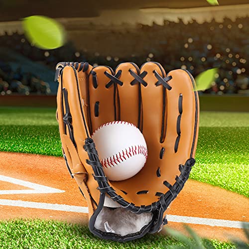 Baseball Glove Softball Gloves Softball Practice Equipment for Adult and Youth, Right Hand Throw