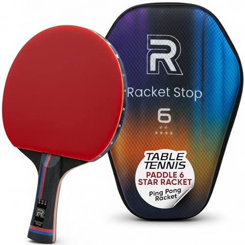 Inferno Table Tennis Paddle – Ply Carbon Blade Ping Pong Paddle for Indoor & Outdoor Games, High-Speed Sports Racket for Adults, Spin & Control, Quality Gift Set w/Carry Case & Box