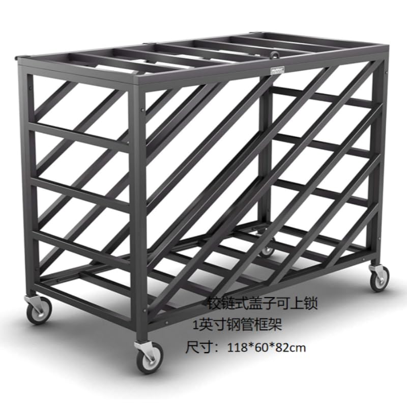 Rolling Exercise Ball Holder with Wheels Basketball Holder with Lockable Lid for Gyms Schools Clubs Indoor and Outdoor