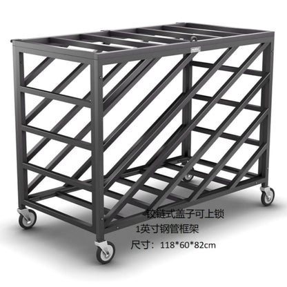Basketball Storage Bin with Wheels Rolling Exercise Ball Holder with Lockable Lid for Volleyball Gym Recess Soccer Playground