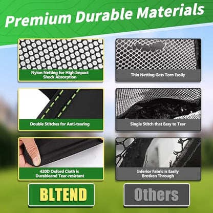 Golf Practice Net with Tri-Turf Mat - All-in-One Home Golf Hitting Aid for Backyard Driving, Chipping, Swing Training