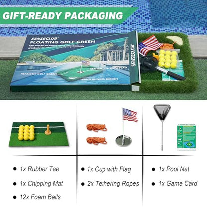 SENSECLUB Foldable Chipping Net & Floating Green, Indoor Golf Practice Chipping Target, Backyard Golf Game & Gifts - style: Floating Chipping Green