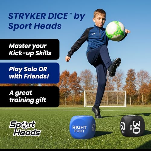Soccer Training Equipment Dice Set - Footwork, Movement & Duration Exercise Dice for Skill, Coordination, Juggling Drills & Team Skills Development