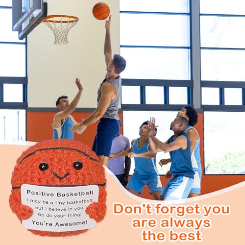 Funny Crochet Mini Basketball Gift for Basketball Lovers,Birthday Gifts for Men Women Basketballs Players Emotional Support Crochet - color: Basketball