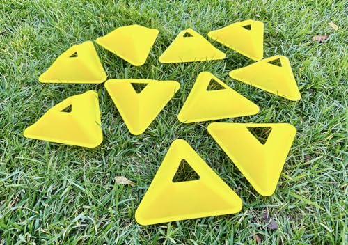 Unicorn Co Premium Football Soccer Agility Plyometric Training Triangle Plate Cones 20pcs - color: Yellow