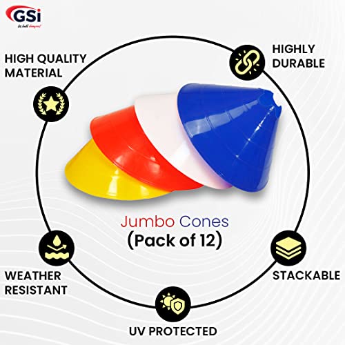 GSi Hurdle Training Cones | Multi Pack Sets | Dual Purpose Agility Cones with Holes | Ideal for Soccer, Kids, Dog, and Sports Training