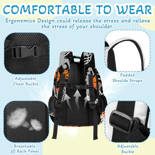 Basketball Backpack for Kids,School Bookbag Large Capacity Adjustable Bookbag Durable Lighting Multi Pockets School Bag Daypack Travel (Basketball) - color: Basketball
