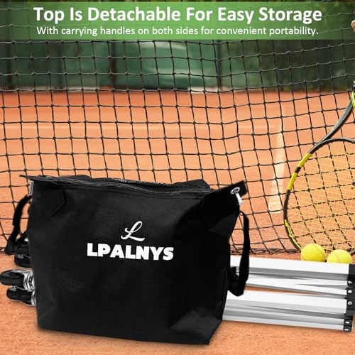 Pickleball Tennis Ball Hopper-Foldable Lightweight Tennis Cart Holds 180 Tennis/160 Pickleballs with Removable Bag,Wheels,Side Pocket for Training/Teaching, for Tennis/Pickleball/Baseball/Softball