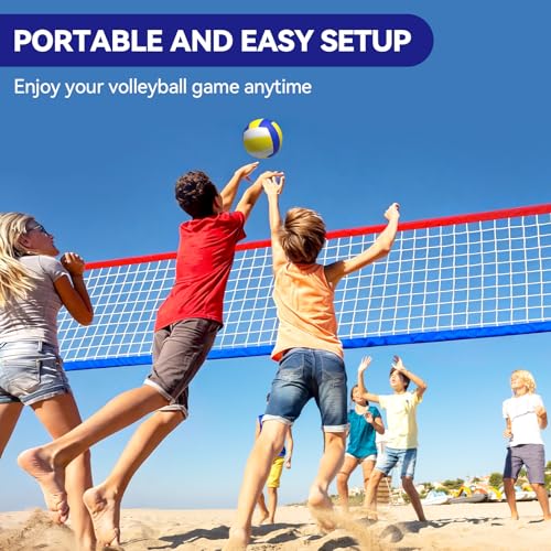 Portable Volleyball Net Set, Upgraded Weather Resistant Volleyball Training Net, Indoor Outdoor Volleyball Net for Backyard, Beach, Pool 31.50x3.28FT