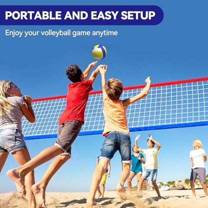Portable Volleyball Net Set, Upgraded Weather Resistant Volleyball Training Net, Indoor Outdoor Volleyball Net for Backyard, Beach, Pool 31.50x3.28FT