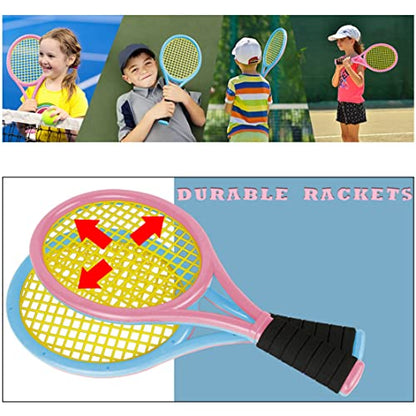 Kids Tennis Rackets with Carrying Bag,Soft Training Balls and Badminton Birdies,12 in 1 Tennis Racquets Gift Set for Children Outdoor Indoor Sports