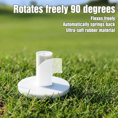 5 Pcs Rubber Golf Tees for Mats - Adjustable Height Golf Simulator Tees - Non-Slip Simulator Tee with Holder, Indoor Outdoor Practice Driving Range Compatible