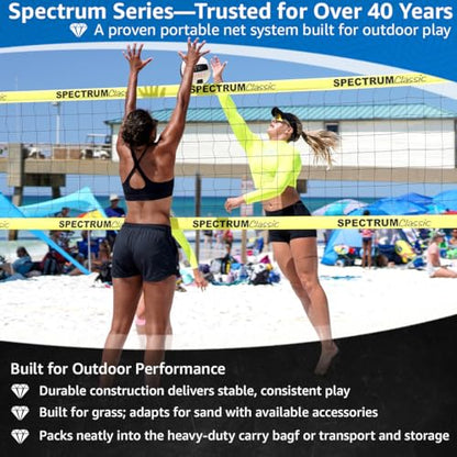 Park & Sun Sports Spectrum Classic: Adjustable Professional Outdoor Volleyball Net System - color: Classic Orange