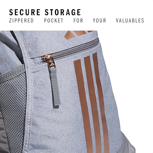 adidas Alliance Sackpack – Drawstring Backpack for Sports, Small Gym Bag - color: Twill Grey/Rose Gold/Grey/3