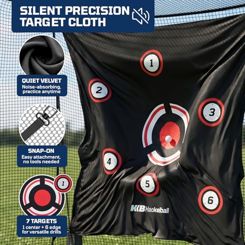 Haokelball Golf Hitting Net with 3-Sided Protection, 10x8x6ft Heavy Duty Golf Practice Cage with Reinforced Steel Frame, Target Cloth & Full Swing Backyard Driving Net for Indoor Outdoor Use