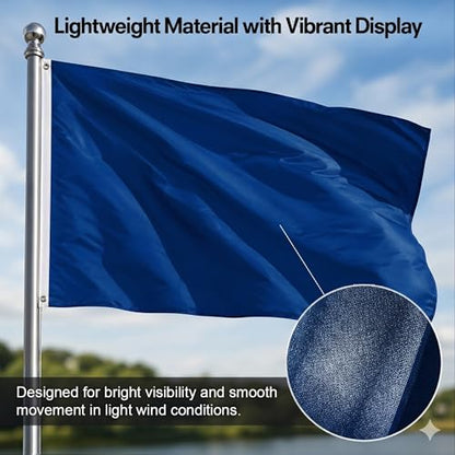 DMSE Solid Royal Blue Flag, 3x5 Flag, UV Resistant, Fade Resistant Material with Metal Grommets (3ft x 5ft), (Polyester), (Royal Blue) - color: Royal Blue, size: Polyester (3 x 5 ft)