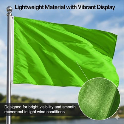 DMSE Solid Magenta Flag, 2x3 Flag, UV Resistant, Fade Resistant Material with Metal Grommets (2ft x 3ft), (Polyester), (Neon Green) - color: Neon Green, size: Polyester (2 x 3 ft)