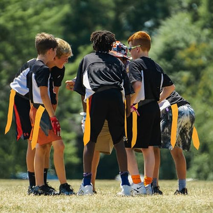 Flag Football Belts, 14 Player Adjustable Flag Football Sets for Sports Training Competition - color: Blue & Yellow, 14 Player, 28 Flags