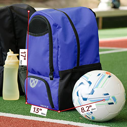 Mkour Soccer Backpack for Football Basketball Volleyball, with Ball Compartment and Holder