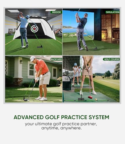 BKF Golf Alignment Sticks and Angle Holder Set with Portable Bag, Golf Swing Trainer, Golf Training Practice Teaching Aid and Equipment, Golf Accessories Gifts for Man