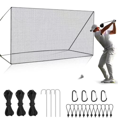 Golf Net for Backyard Driving Outdoor Indoor Sports Netting 10 x 10 Ft/15Ft/20 Ft/25 Ft/ 15 x 15 Ft/20 Ft Heavy Duty Net for Baseball Soccer Hockey Practice Impact Screen - size: 15x20 ft
