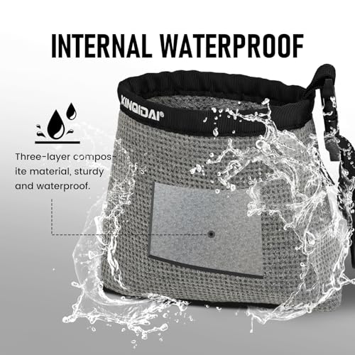 Golf Club and Golf Ball Cleaning Bag - Cleans Club Grooves, Waterproof Clean Face Tech, Detachable Clip, Machine Washable, Stay-Dry Exterior,Golf Gift for Men(1, GRAY) - color: Gray
