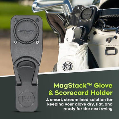 Method Golf MagStack Accessory Pro Pack –Golf Ball & Tee Holder, Glove & Scorecard Clip Plus 5-in-1 Divot Repair Tool – Premium Accessories for Golf Carts, Push Carts & Bags