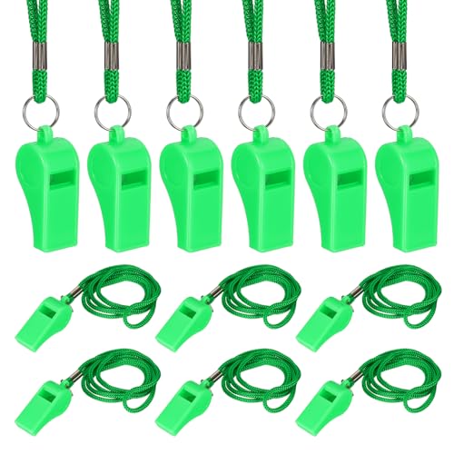 Whistles with Lanyard, Training Sports -Fitting for (Coaches/Referee/Outsides/Team Events) - color: Green