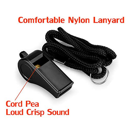 Whistle, Outdoor Sports Whistles with Lanyard, Very Loud Sound Whistles Bulk Perfect for Referees, Coaches, Emergencies