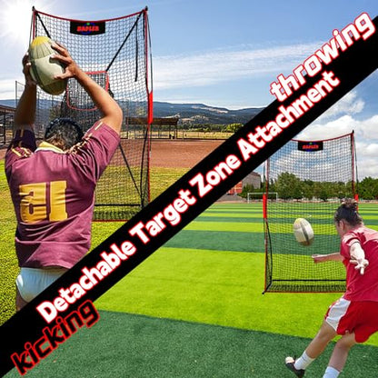 Kapler Football Kicking Net for Field Goals - 7X4FT Portable Football Throwing Net with Target Zone Attachment - Sideline Practice for Backyard Skill Improvement for Youth and Adults