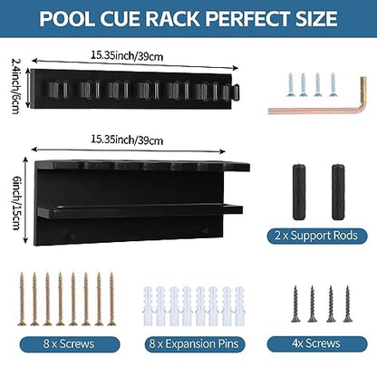 Pool Stick Holder Wall Mount, Solid Wood Billiards Cue Rack for 7 Sticks, Claw Wall Mount for Billiards Decor, Accessories, Black - style: WALL MOUNT